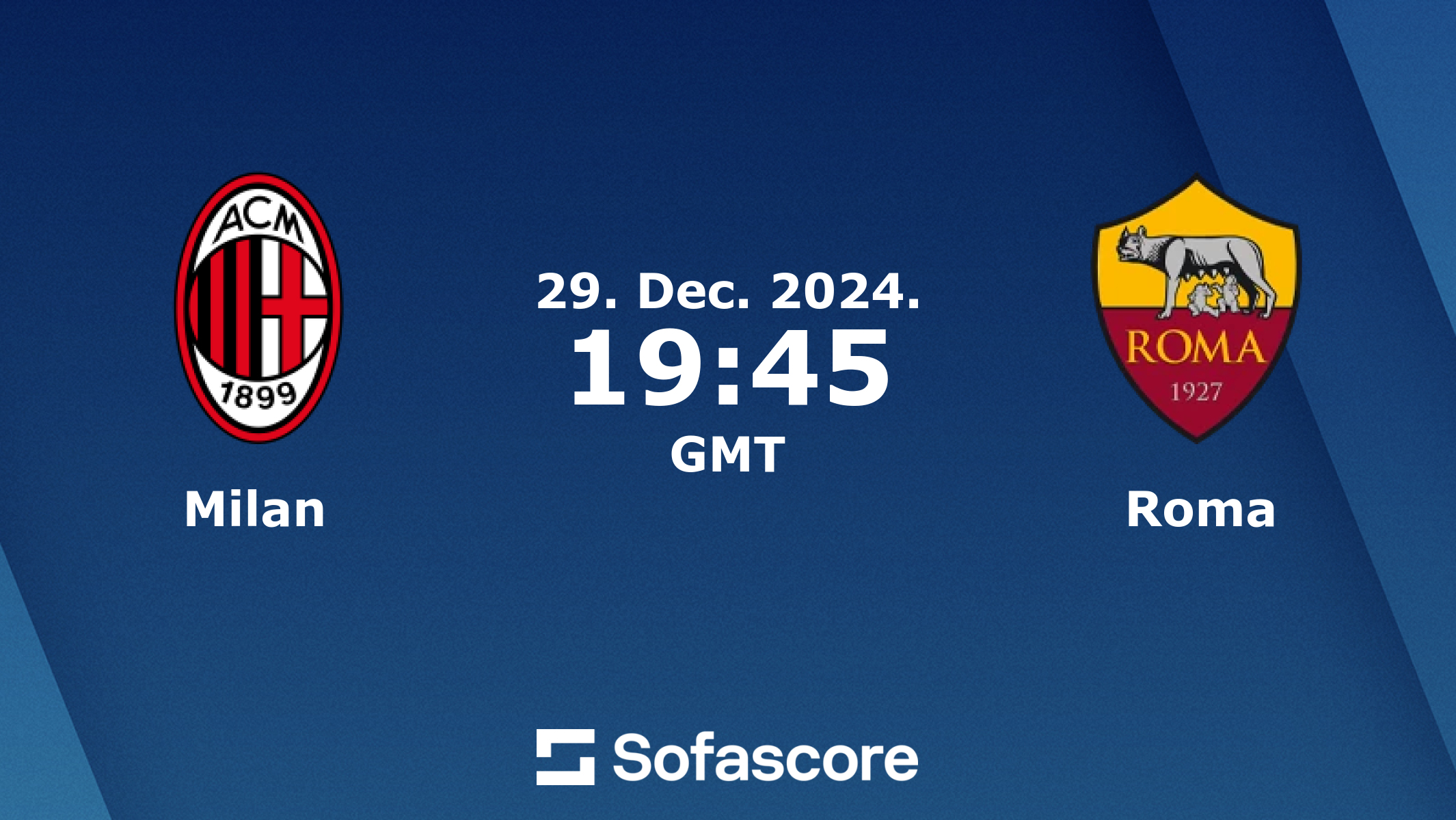 Milan vs Roma live score H2H and lineups Sofascore