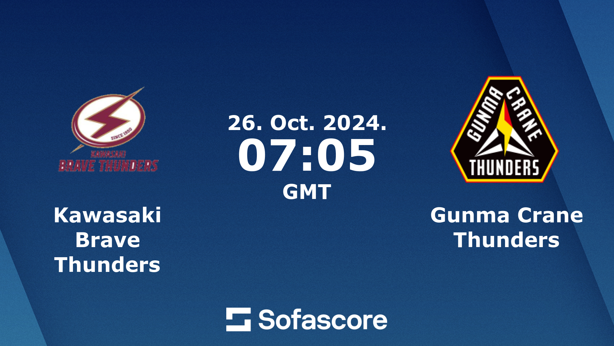 Brave Thunders vs Gunma scores & predictions | Sofascore