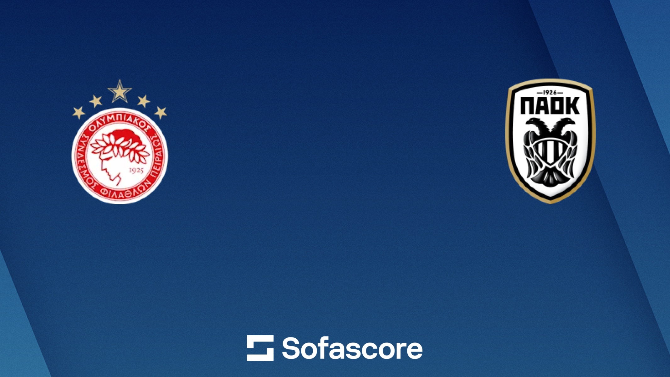 Olympiacos FC vs PAOK live score, H2H and lineups | Sofascore