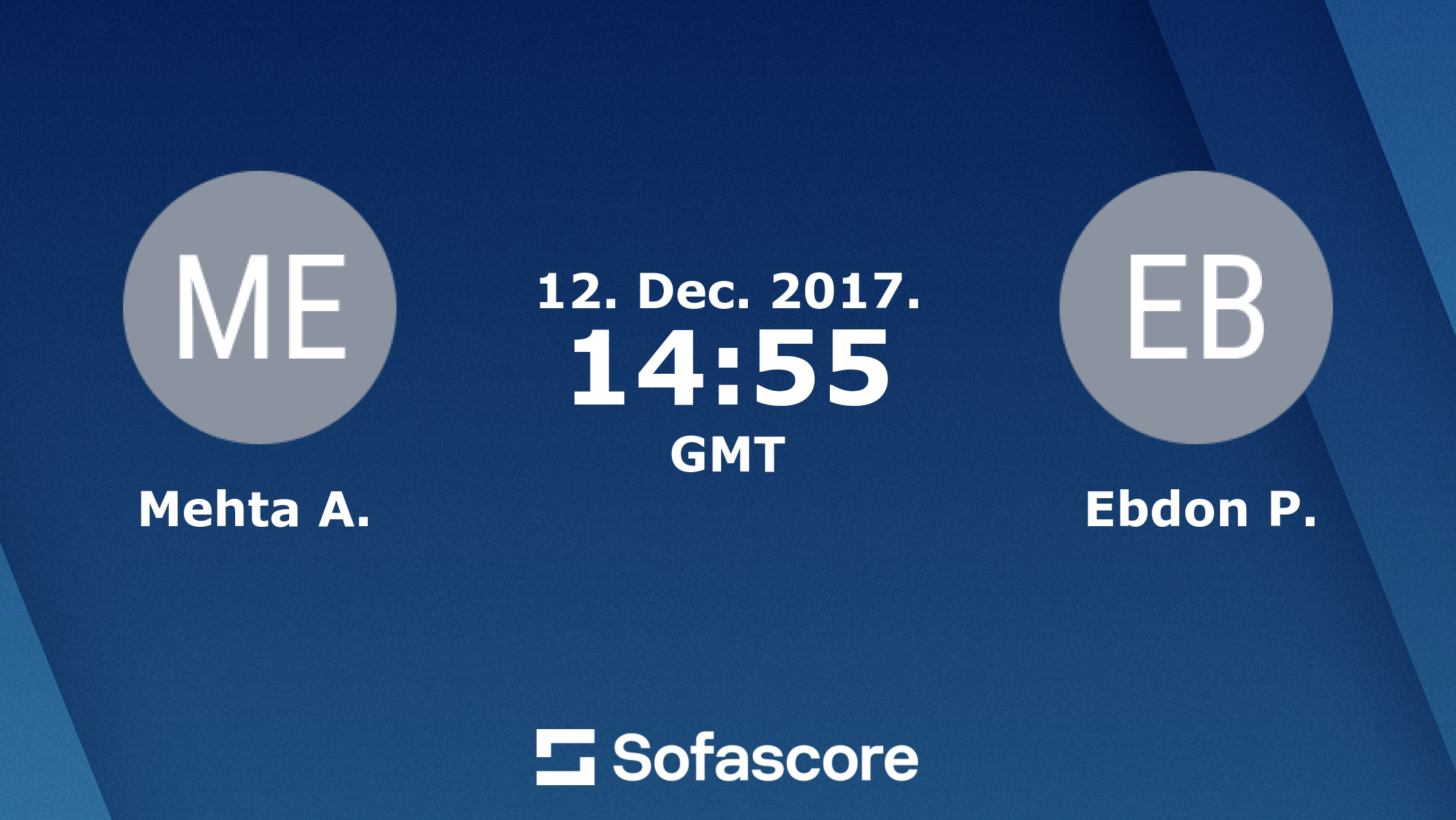 Mehta A. Ebdon P. live score, video stream and H2H results - Sofascore